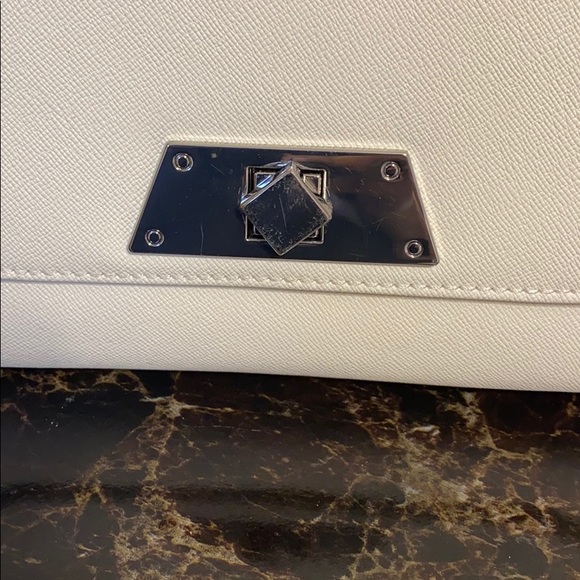 L CREDI White Leather Clutch - Picture 4 of 6
